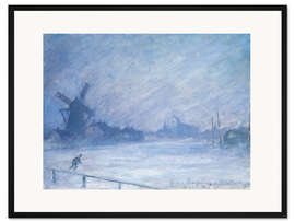 Gerahmter Kunstdruck Blick aus meinem Atelier, Schneesturm