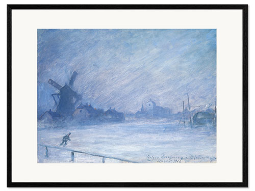 Framed art print View from my studio, Snowstorm