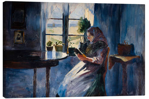 Quadro em tela Woman reading by a window