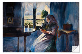 Selvklæbende plakat Woman reading by a window