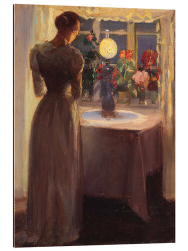 Gallery print Young Girl Before a Lit Lamp