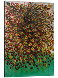 Magnettafel Kirschen und gelbe Blätter