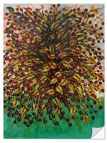 Sisustustarra Cherries and yellow leaves