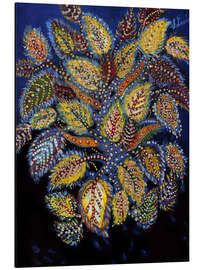 Magnettafel Gesprenkelte Blumen auf blauem Grund