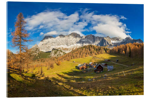 Acrylic print Neustattalm in the Dachstein in autumn