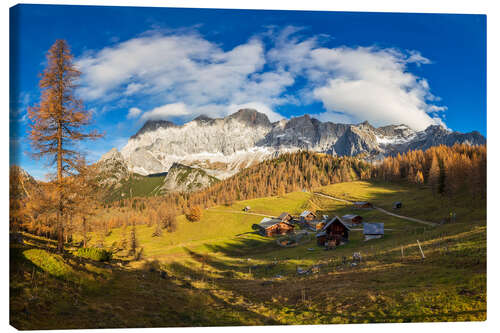 Tableau sur toile Neustattalm in the Dachstein in autumn