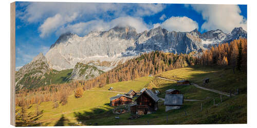 Obraz na drewnie Neustattalm in the Dachstein in autumn