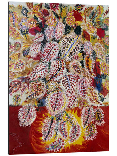 Tableau en aluminium Leaves Slide Painting