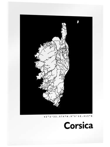 Akrylbillede Map of Corsica