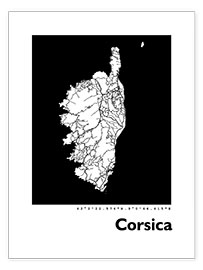 Poster Karte von Korsika