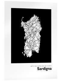 Akryylilasitaulu Map of Sardinia