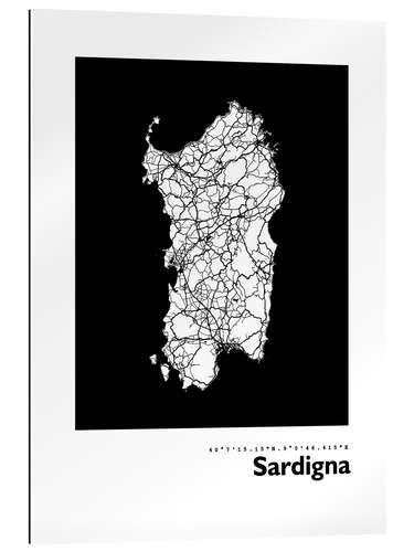 Gallery print Map of Sardinia