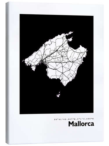 Canvas print Map of Majorca