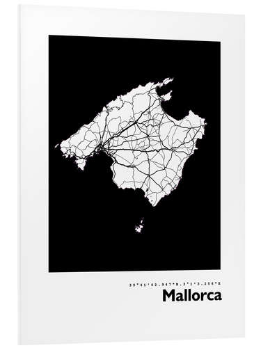 Foam board print Map of Majorca