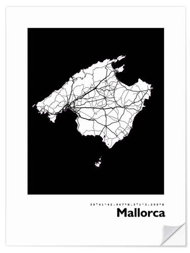 Wall sticker Map of Majorca