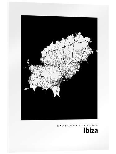 Acrylic print Map of Ibiza