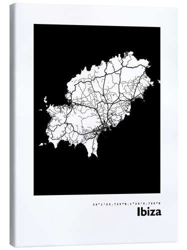 Canvas print Map of Ibiza