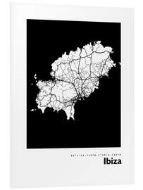 Foam board print Map of Ibiza