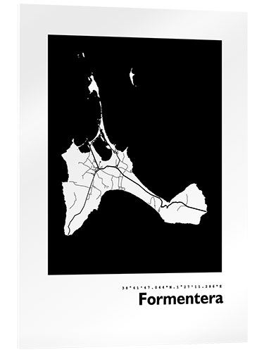 Akryylilasitaulu Map of Formentera