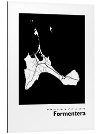 Tableau en aluminium Map of Formentera