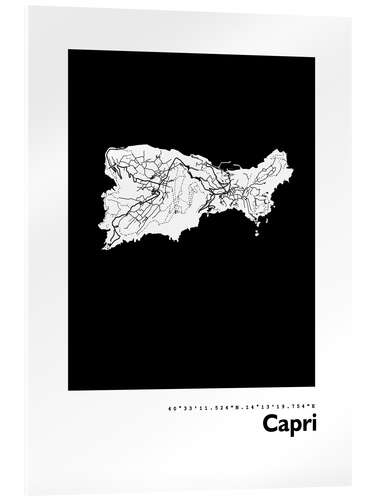 Akryylilasitaulu Map of Capri