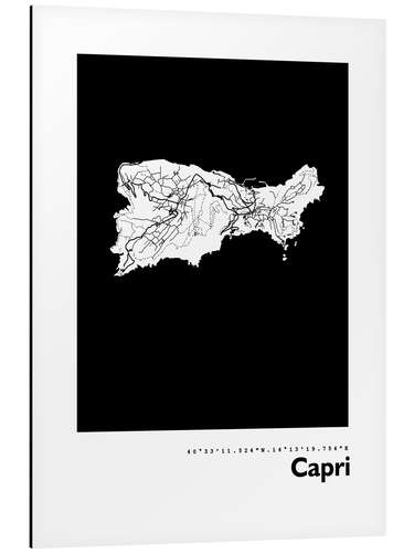 Tableau en aluminium Map of Capri