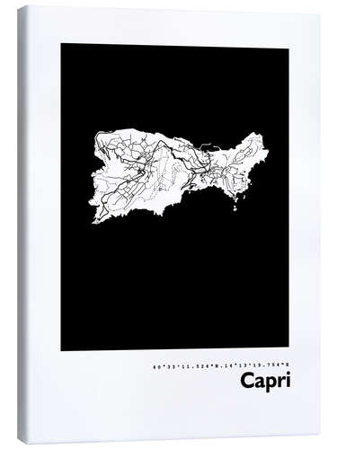 Lerretsbilde Map of Capri