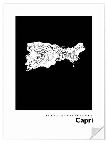 Wall sticker Map of Capri