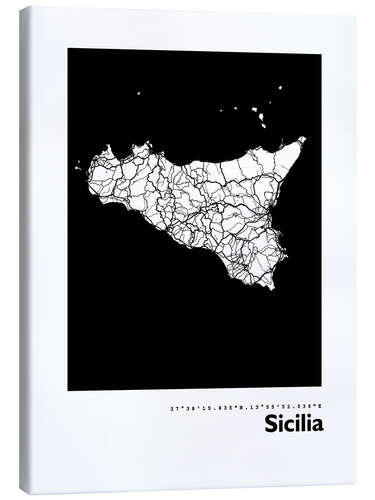 Lerretsbilde Sicily map Italy