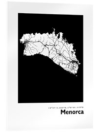 Akryylilasitaulu Map of Menorca