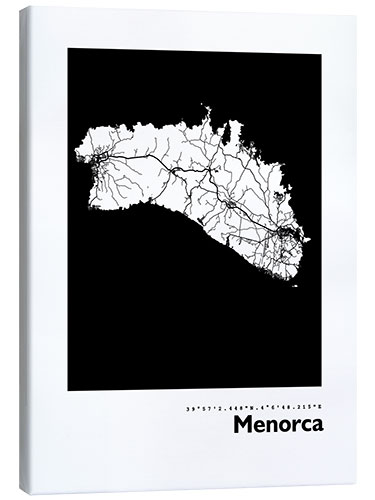 Canvas print Map of Menorca