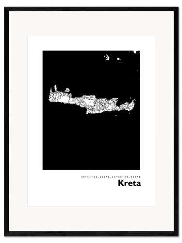 Framed art print Map of Crete