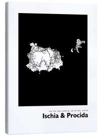 Canvas print Ischia &amp; Procida map