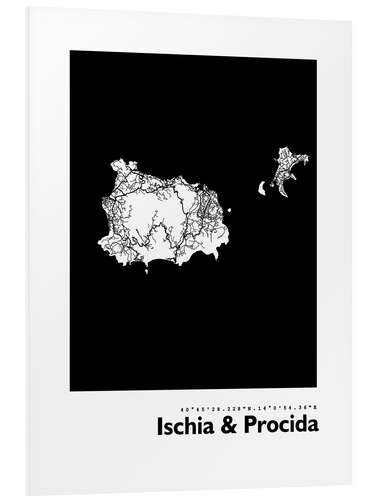 Foam board print Ischia & Procida map