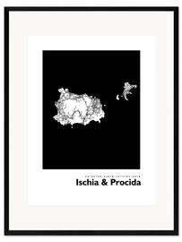 Framed art print Ischia &amp; Procida map