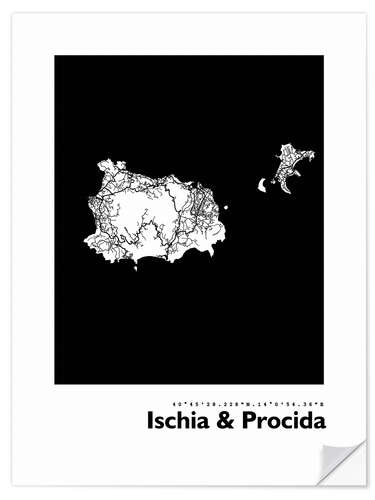 Wall sticker Ischia & Procida map