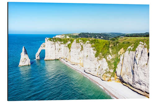 Aluminium print Etretat cliffs and beach