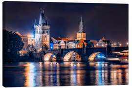 Canvas print Night in Prague