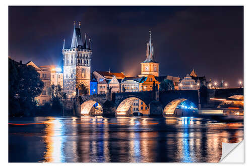 Vinilo para la pared Night in Prague