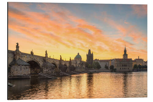 Stampa su alluminio Sunrise in Prague