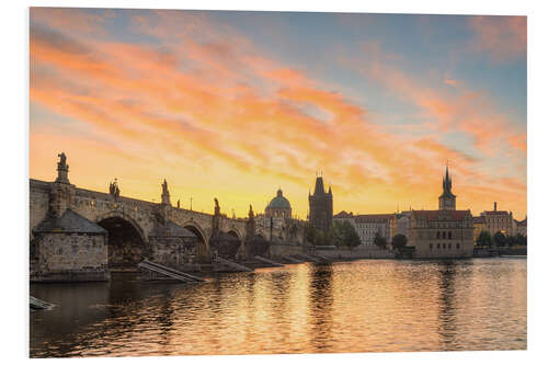 Foam board print Sunrise in Prague