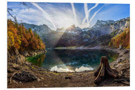 Tableau en PVC Autumn in the Dachstein Mountains - Hinterer Gosausee