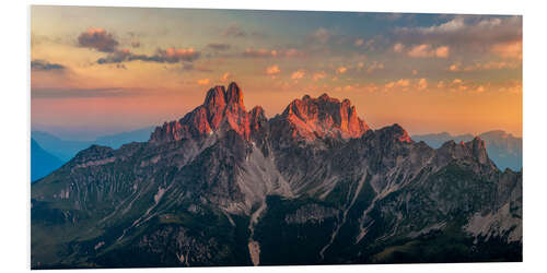 Foam board print Sunrise in the Dachstein Mountains - Große Bischofsmütze