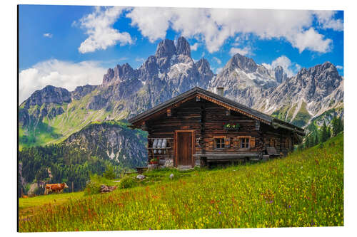 Obraz na aluminium Alpine hut in the Austrian Alps