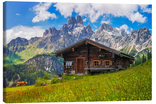 Canvas print Alpine hut in the Austrian Alps