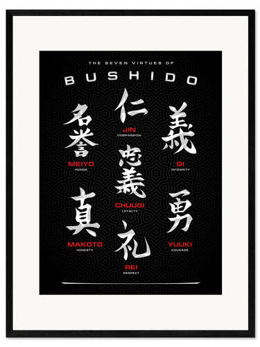Framed art print Bushido code black
