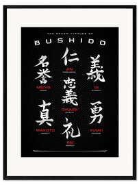 Framed art print Bushido code black