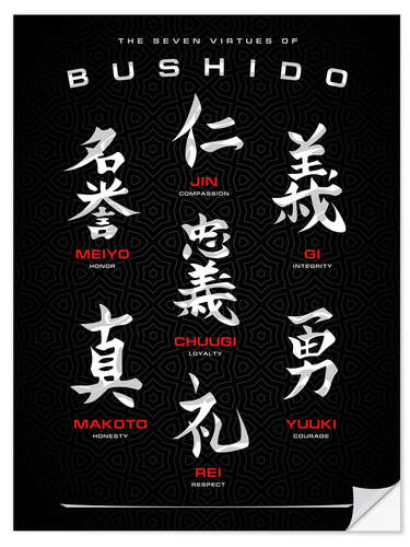 Muursticker Bushido code black