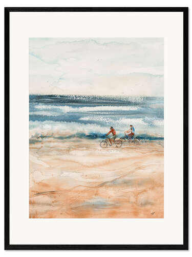 Framed art print Beach Cyclists