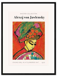 Plakat artystyczny premium w ramie Young Girl in a Flowered Hat, 1910